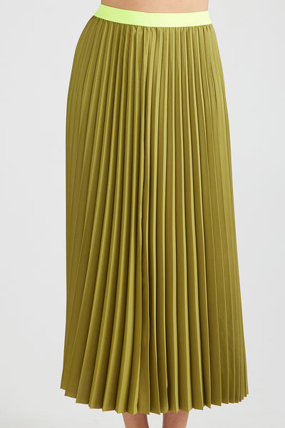 Green pleated skirt tesco top