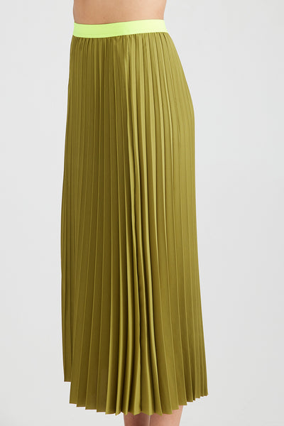 Pleated Skirt Khaki Skirt Tesco Yellow Green Pleated Dress Tesco