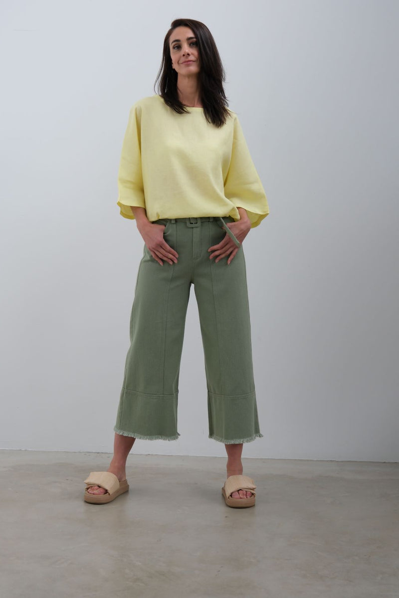 Ruth Stephens Linen Ballon top with side elastic