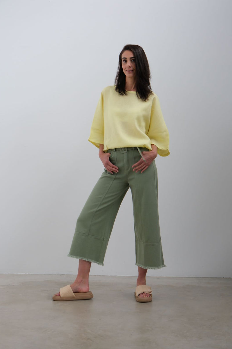 Ruth Stephens Linen Ballon top with side elastic