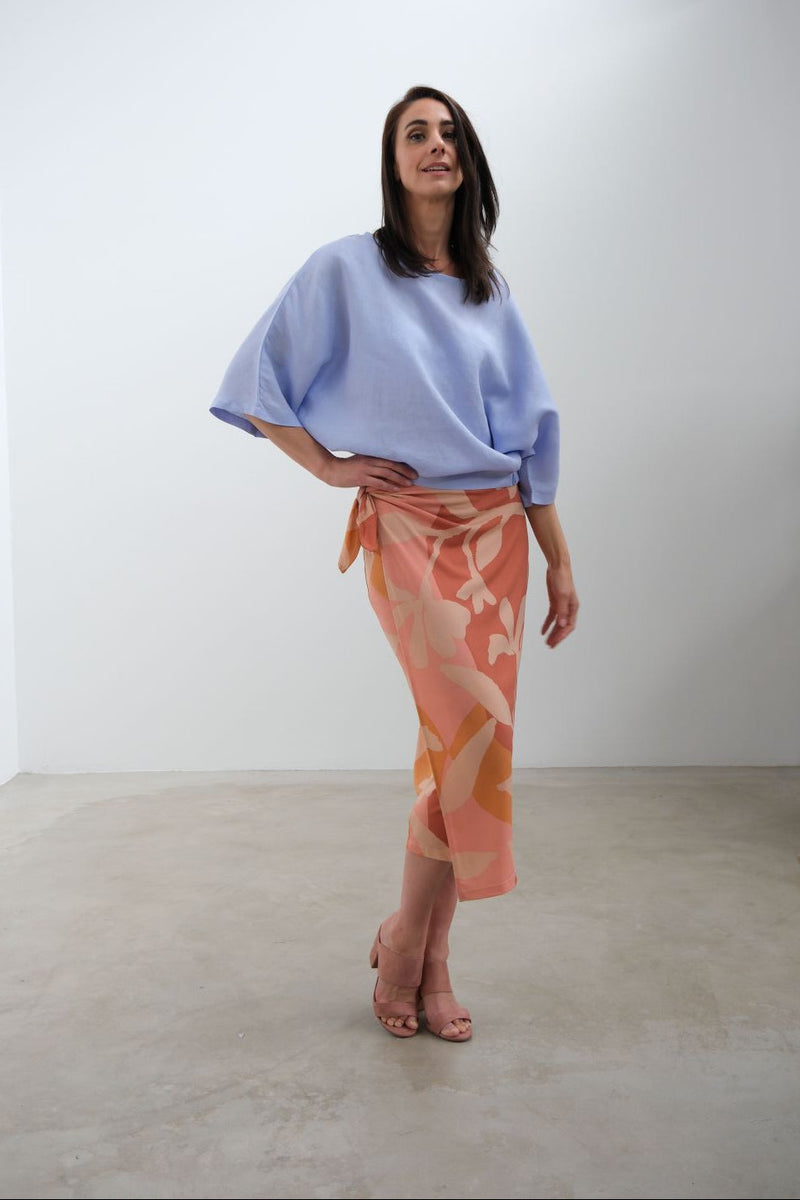 Ruth Stephens Linen Ballon top with side elastic