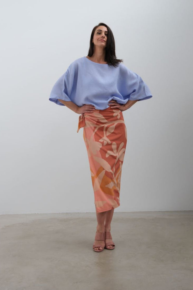 Ruth Stephens Linen Ballon top with side elastic