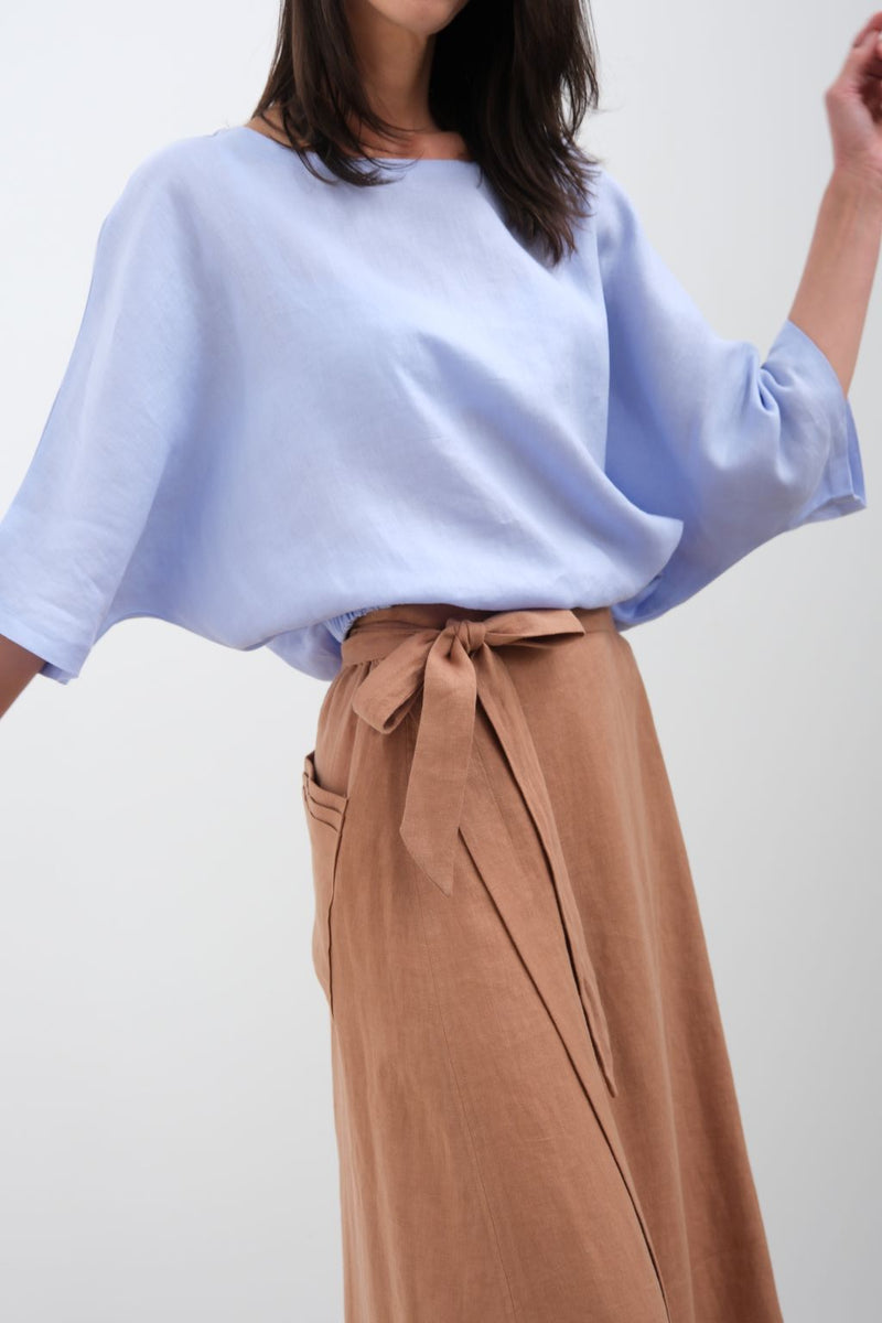 Ruth Stephens Linen Ballon top with side elastic