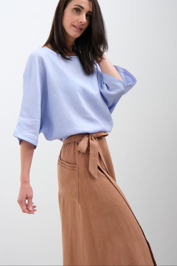 Ruth Stephens Linen Ballon top with side elastic