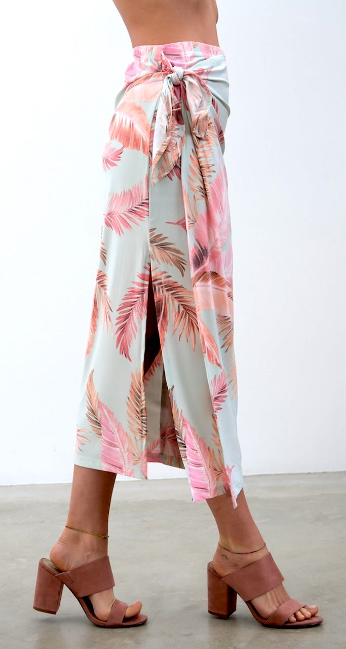 Kath Tapper tie wrap skirt with side split