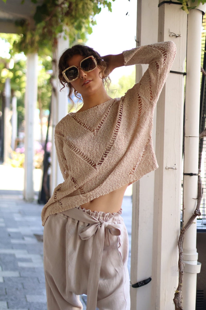 Margherita Crochet Knit Top