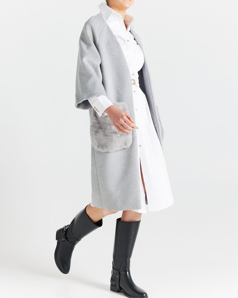 Aubrey Coat with detachable fur pocket