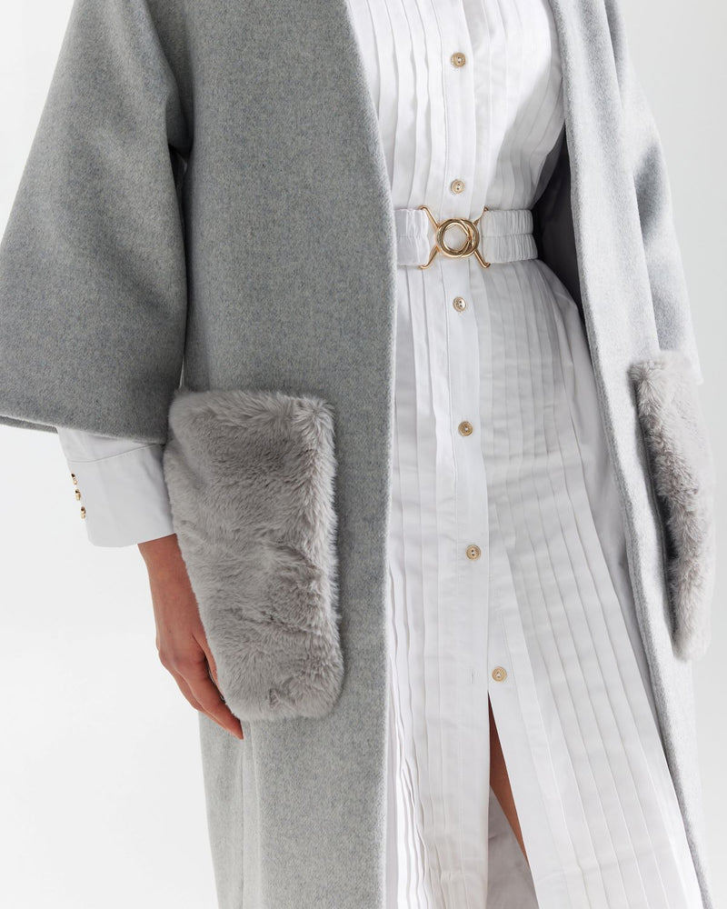 Aubrey Coat with detachable fur pocket