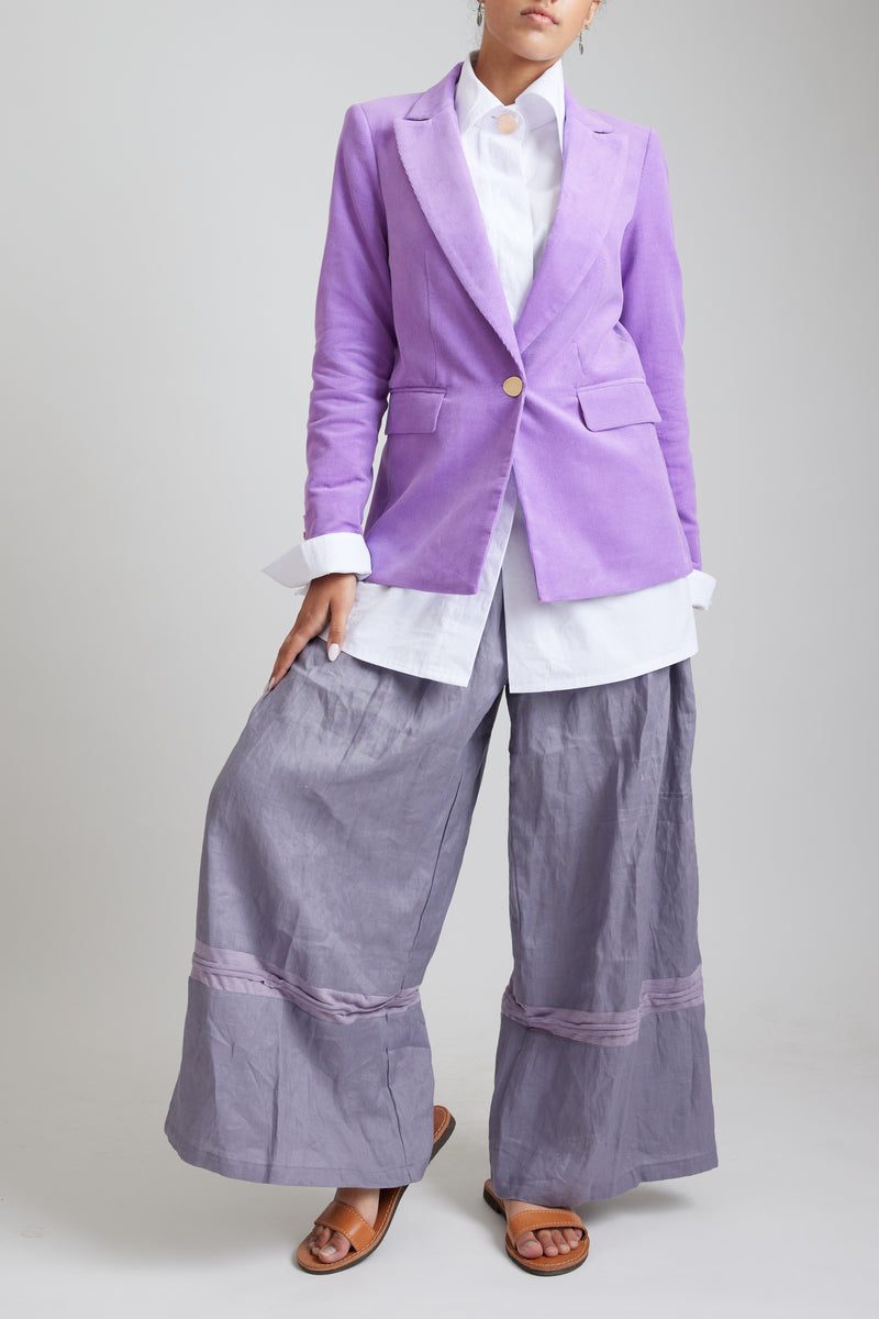 Diane Linen Pant -Purple Taupe