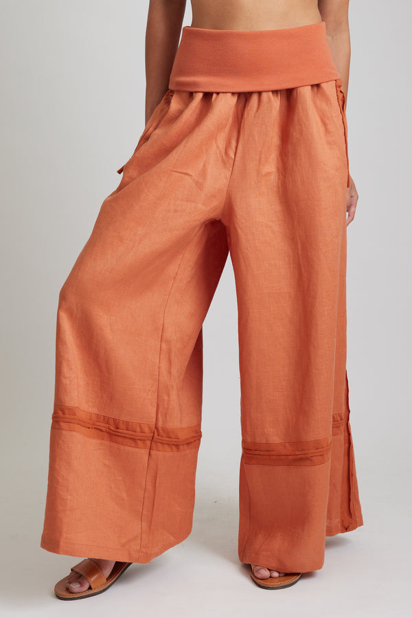 Diane Linen Pants - Rust