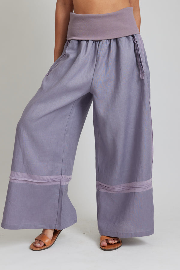 Diane Linen Pant -Purple Taupe