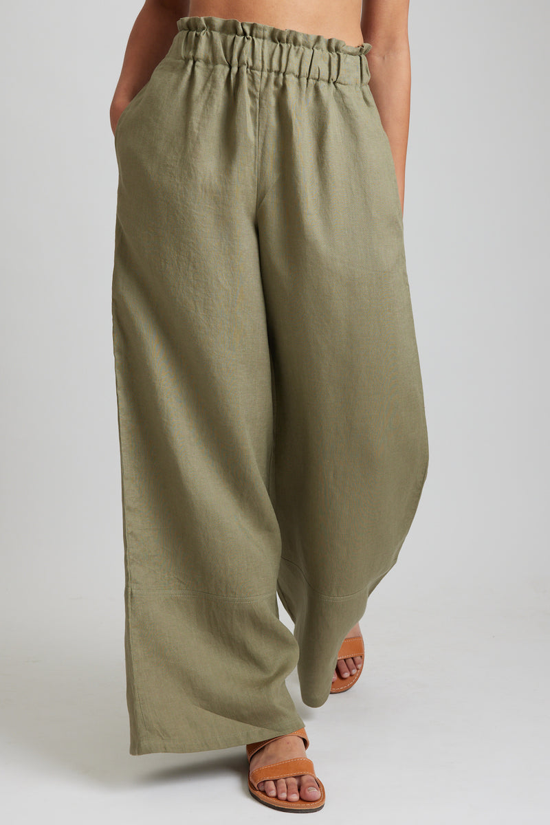 Willow Linen Pants - Khaki